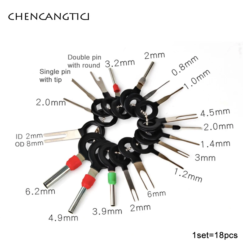 3/8/11/18/36 Pcs Car Terminal Removal Repair Tools Electrical Wiring Crimp Connector Pin Extractor Keys Automotive Plug Pullers