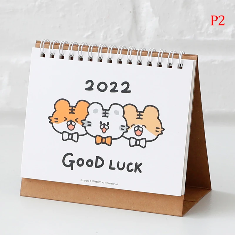 2022 سنة من النمر زودياك التقويم أسبوعي شهري مخطط جدول أجندة أجندة تخطيط الجدول الزمني الديكور Kawaii الكرتون النمر