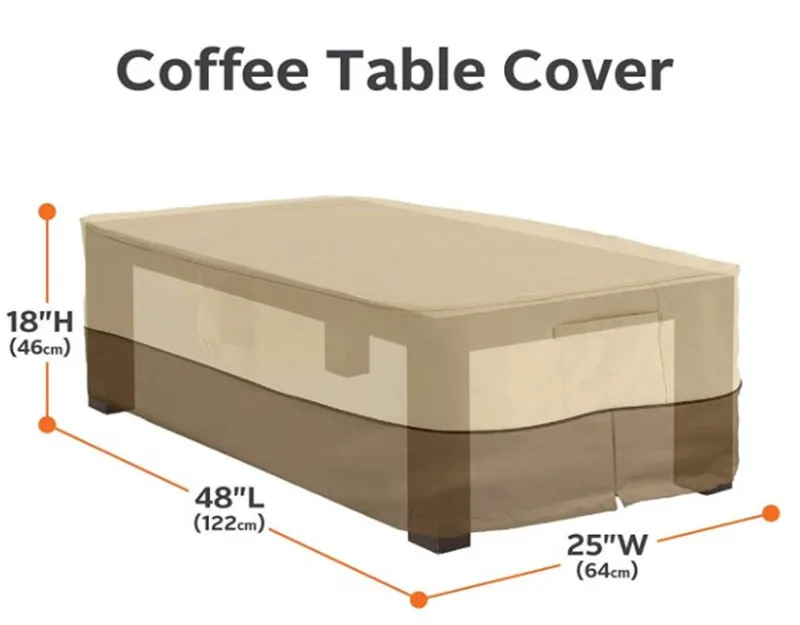 Waterproof Coffee Table Cover, Outdoor Garden Tea Table Cover, Dustproof Household Cover