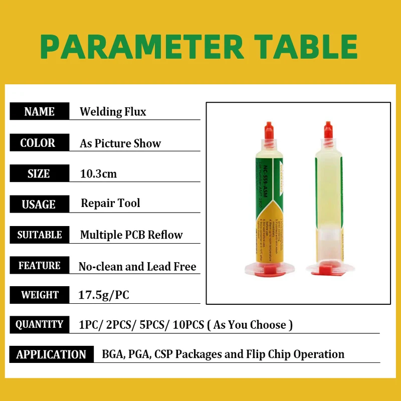 Flux de soudure 100% Original BGA PCB 10cc, pâte à souder NC-559-ASM