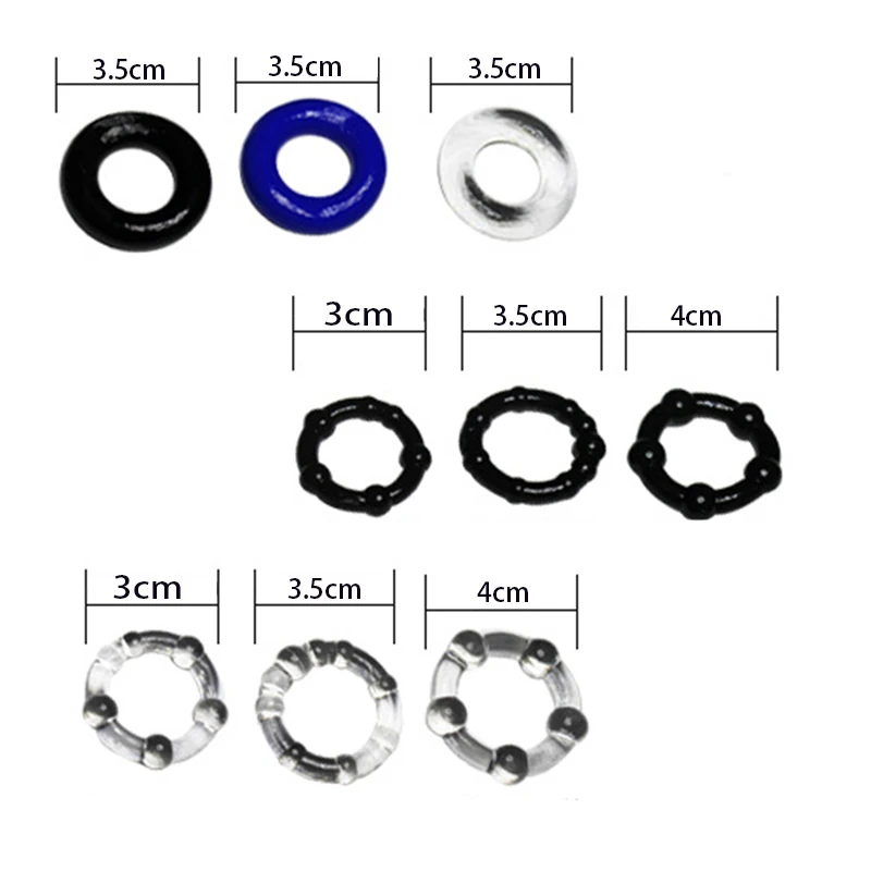 3Pcs Silicone Penis Rings Delaying Ejaculation Cock Rings Lock Ejaculation Adult Games Sex Rings For Men Couples Erotic Sex Shop