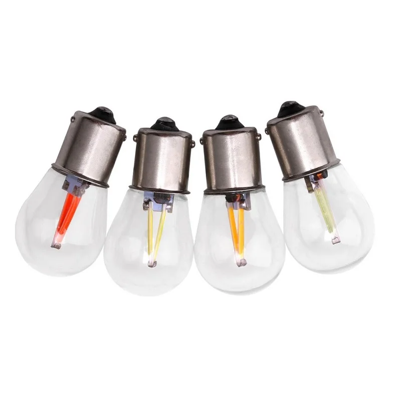 1pcs Glass Housing S25 1156 BA15S P21W 1157 BAY15D P21/5W COB Car LED Light Reverse Bulb Canbus Turn Signal Lamp Backup Led 12V