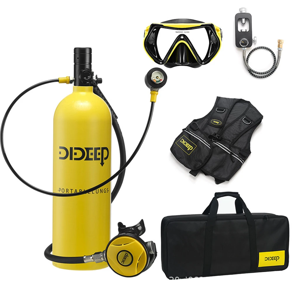 DIDEEP 2L Mini Scuba Diving Cylinder Oxygen Tank Kit Breathe Underwater Tank Scuba Diving Equipment Snorkel X5000Pro New