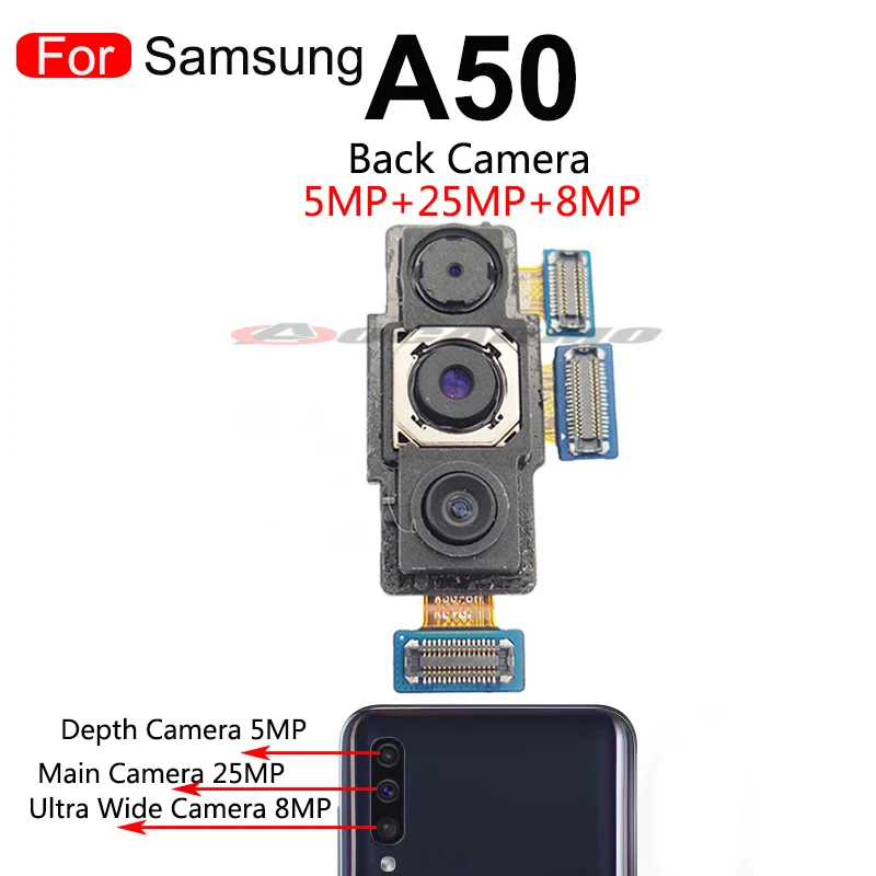 Front & Back Camera For Samsung Galaxy A50 A505 Rear Main Camera Flex Cable Repair Part