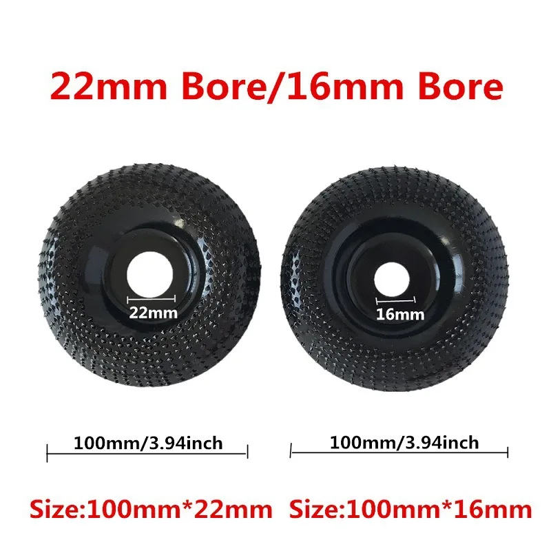 Round Wood Angle Grinding Wheel Abrasive Disc Angle Grinder Carbide Coating 16mm/22mm Bore Shaping Sanding Carving Rotary Tool