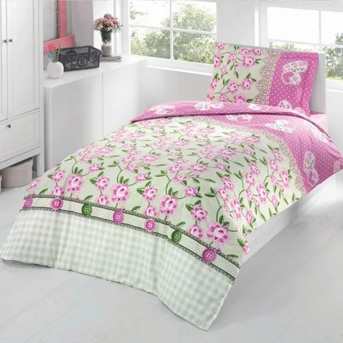 Aryildiz Home Ranforce Pink Flowers Teen Bedding Kit