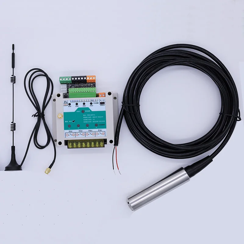 0-10m Din type wifi water level controller with liquid level sensor relay output phone app remote control liquid level meter