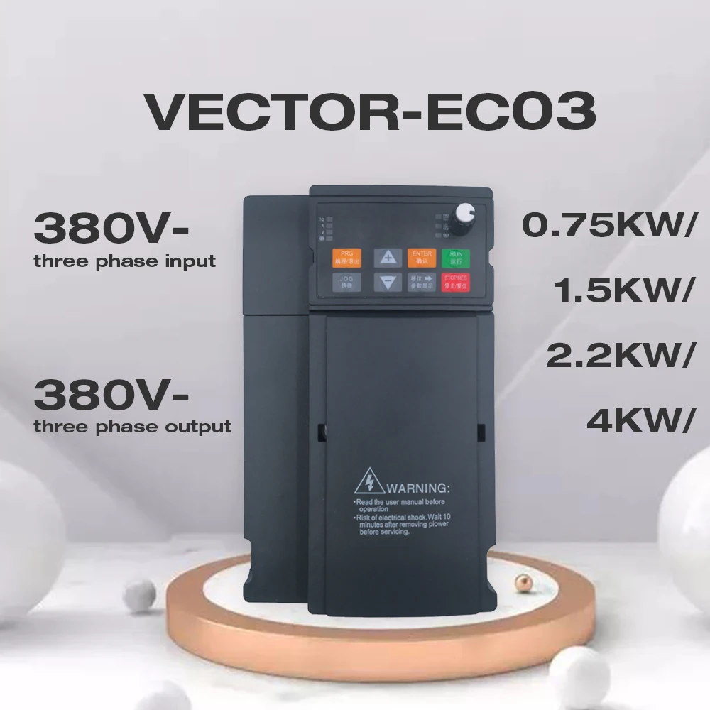 

VFD 380V 1.5kW/2.2KW/4KW Variable Frequency Drive 3-Phase Speed Controller Inverter Motor Angisy EC03