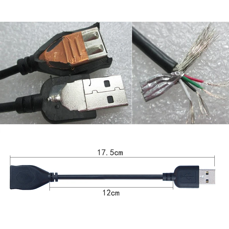 15cm USB 2.0 A rozszerzenie męskie i żeńskie kabel z przejściówką