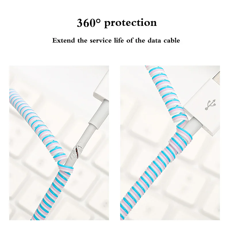 1.5m ładowarka kabel Protector dla iPhone słuchawki przewód ochrony kabel Winder organizator do ładowania USB przewód danych liny Protecto