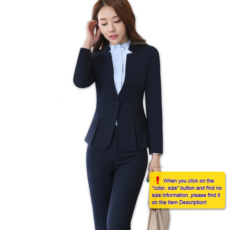 2 Piece Gray Pant Suits Formal Ladies Office OL Uniform Designs Women Elegant Business Work Wear Jacket with Trousers Sets