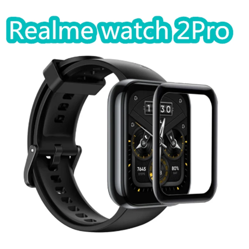 BEHUA-3D 곡선 가장자리 필름, Realme Watch 2 프로 스마트 시계 액세서리, 전체 커버 화면 스크래치 방지 보호 필름, 투명