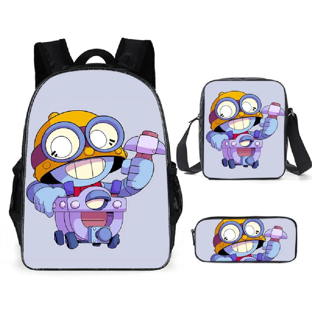 3PCS School Bag Sets 3 Printing School Backpack For Teenagers Boys Girls Student Travel Games BS Schoolbags