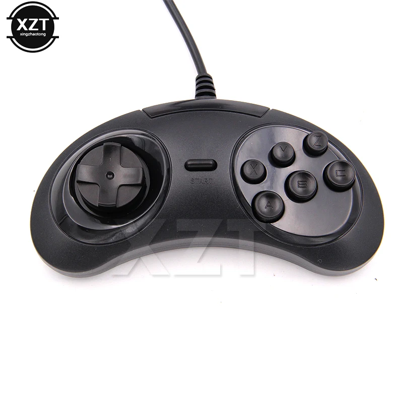 USB Verdrahtete Gamepad Controller für SEGA Genesis/MD2 Y1301 6 Tasten Klassische USB Joystick für MAC Mega Drive spiel Pad PC NEUE