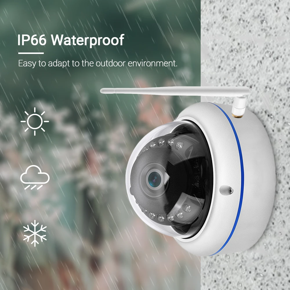 5MP Wifi Camera iCSee HD 1080P Wired Wireless IP Camera Vandal-proof Waterproof Outdoor Camera Audio Record RTSP Xmeye Cloud