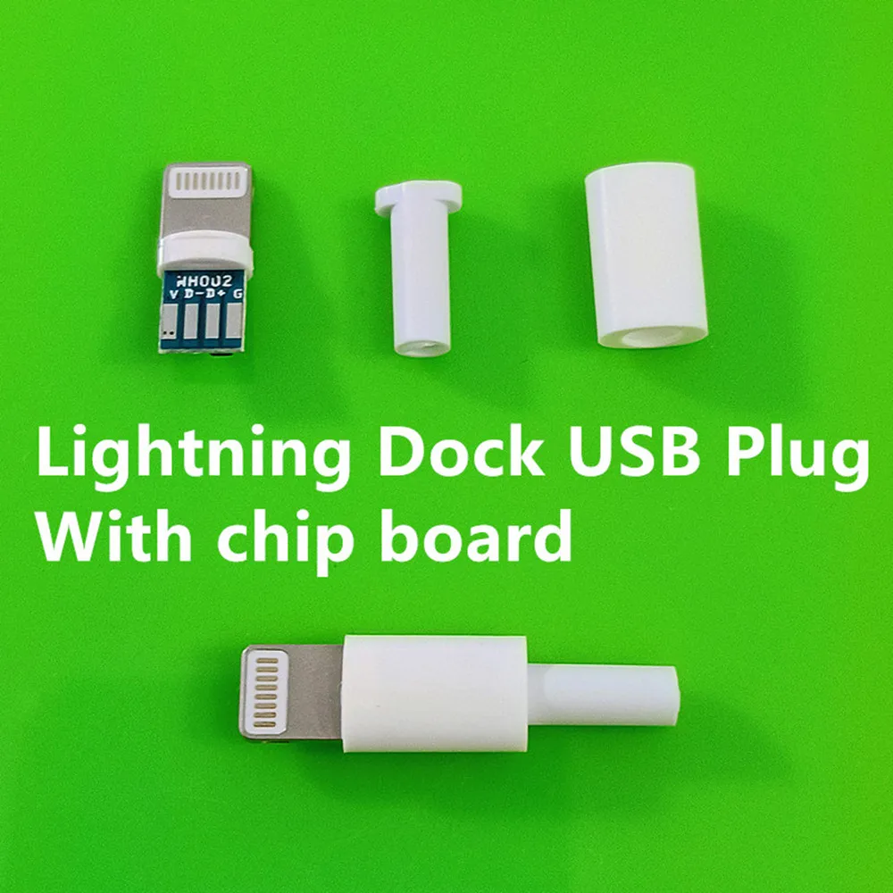 Conector USB Lightning Dock YT2157 con o sin placa de chip, cable de datos de soldadura macho, interfaz de línea OTG, DIY, 4 unidades por lote