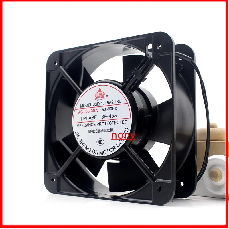 JIASHDA JSD-1715A2HBL AC 200V 38W 150x150x50mm 2-Wire Server Cooling Fan