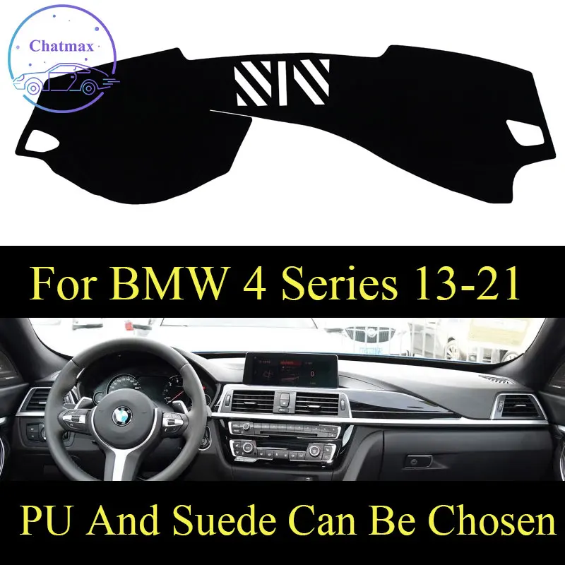 Customize For BMW 4 Series 2013-2021 430i M Sport Dashboard Console Cover PU Leather Suede Protector Sunshield Pad