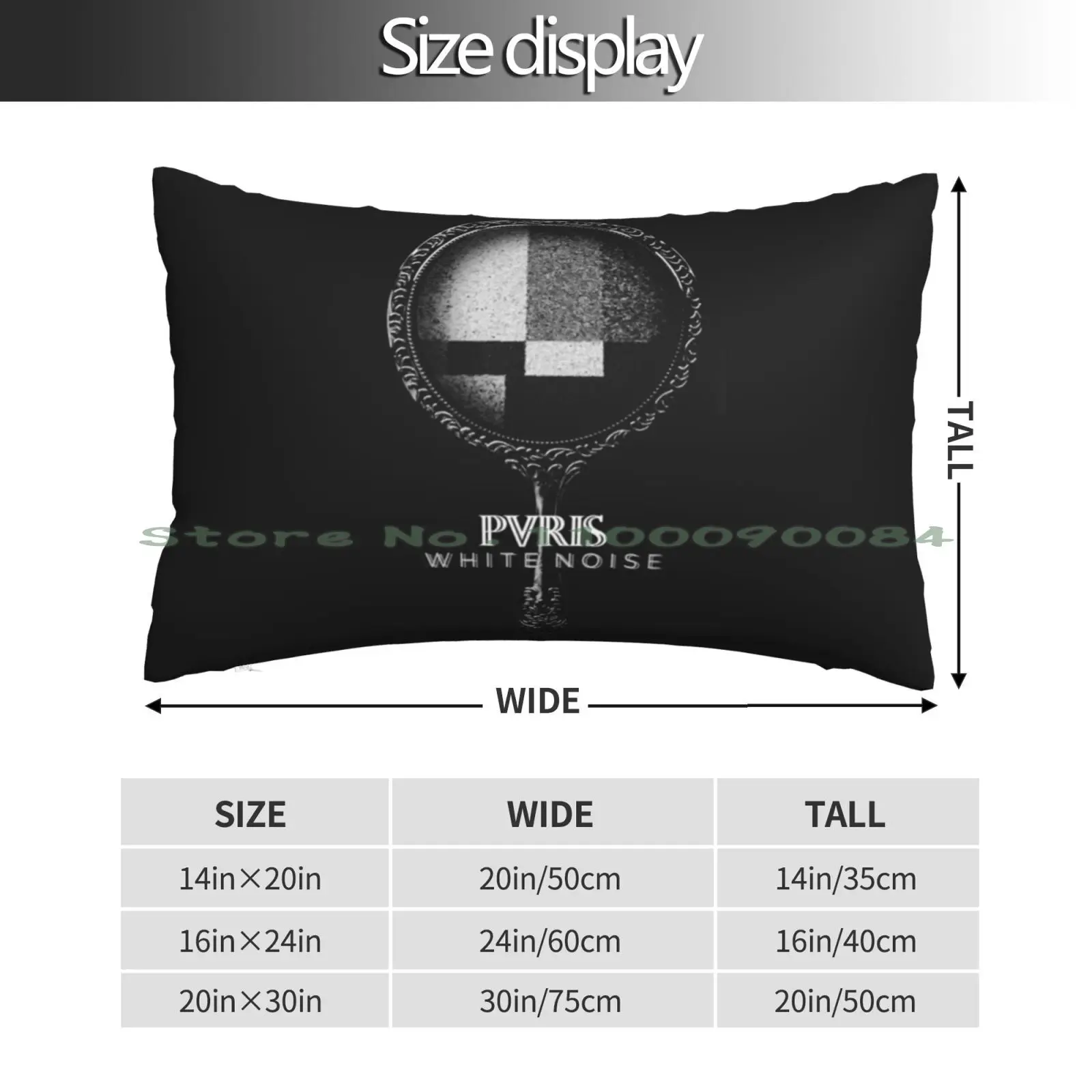 Miror Pvris White Noise Pillow Case 20x30 50*75 Sofa Bedroom Logo Window Bumper Emblem Silly Black And White Funny Simple