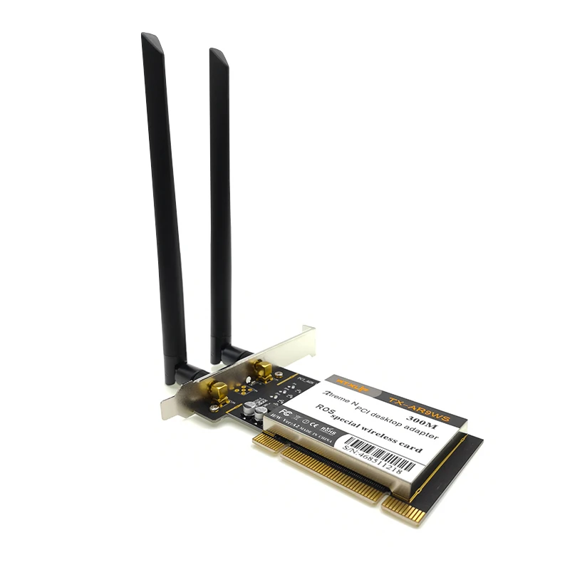 Dual Band AR9220 PCI desktop WiFi card network adapter 2.4G 5G 300Mbps wireless Card Support ROS System 6DB antennas