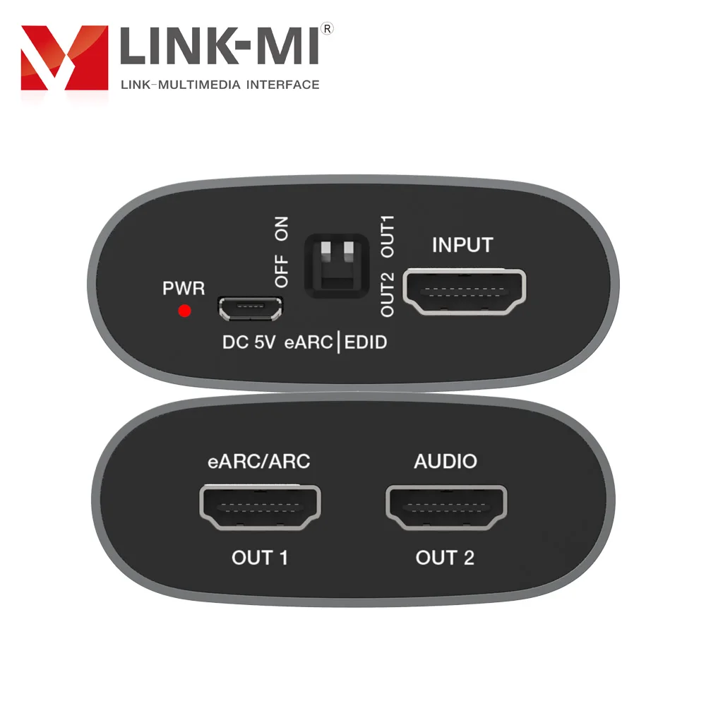 LINK-MI 18Gbps HDMI eARC Audio Extractor 4K2K@60Hz 4:4:4 HDCP 2.3 HDR PCM2.0 CEC EDID Support eARC/ARC audio to HDMI audiou out