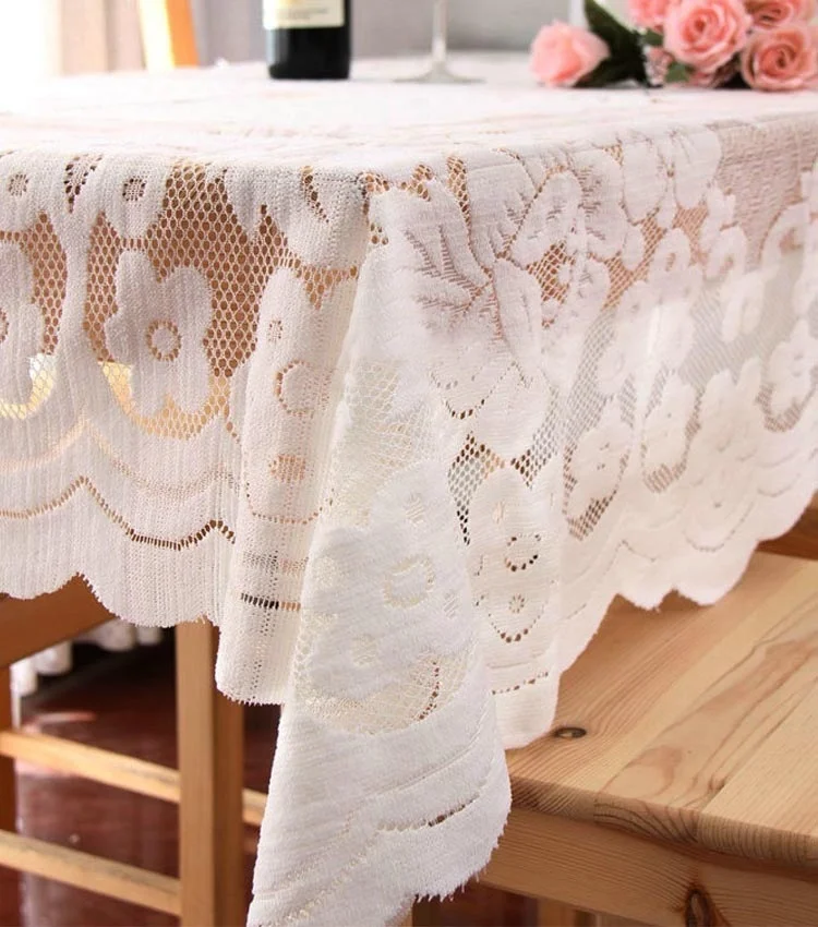 مفرش طاولة الحديثة الأبيض خمر الدانتيل الزخرفية Tablecloth طاولة طعام غطاء من القماش النسيج حفل زفاف فندق ديكور المنزل