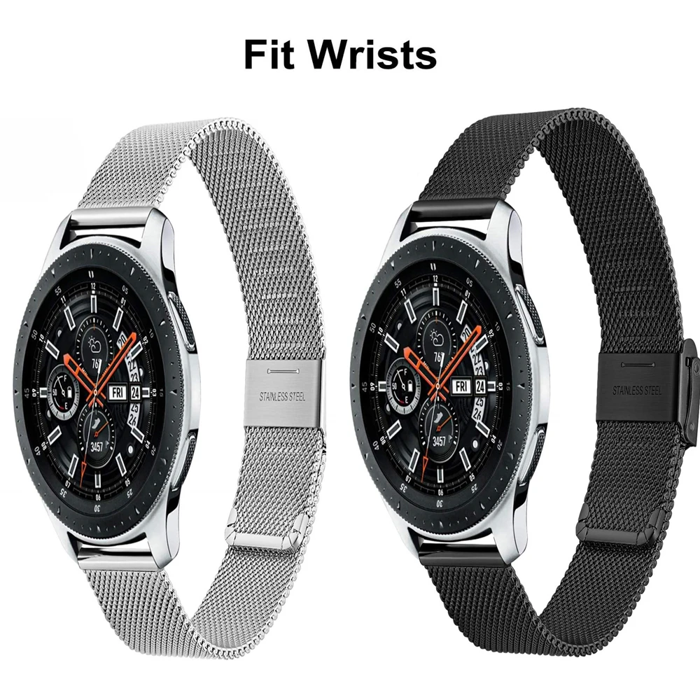 Für Samsung Galaxy uhr 46mm Getriebe S3 22mm 20mm edelstahl mesh Milanese armband set für active2 40 mm 44mm strap