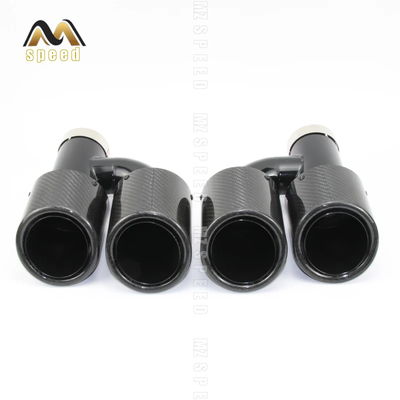 Car styling Modified exhaust pipe muffler tail throat 304 stainless steel and carbon fiber double outlet tail pipe