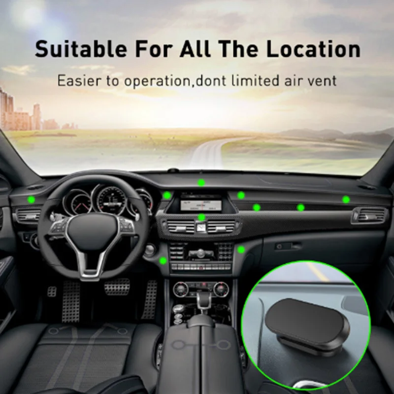 Oppselve Magnetic Car Phone Holder Rotatable Mini Strip Shape Stand For Huawei Metal Strong Magnet GPS Car Mount for iPhone 13