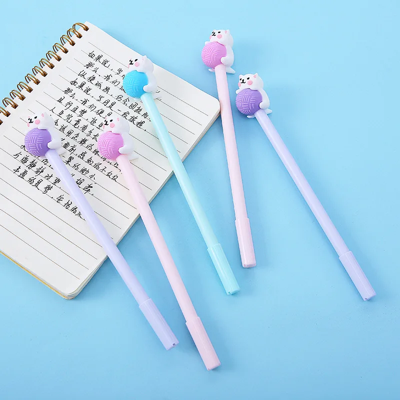 3 pcs/lot Creative Cute Cat Ball Gel Pen Signature Pen Escolar Papelaria School Office Supply Promotional Gift image 3