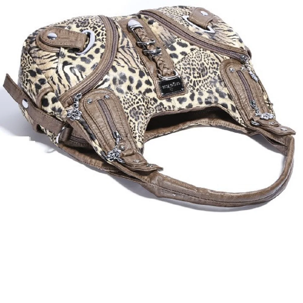 Angelkiss Damen-Handtaschen, Leoparden-Umhängetasche, Handtasche mit Top-Griff, modische Umhängetasche, Knödel-Umhängetasche, Tragetasche, große Geldbörse – Detail 11