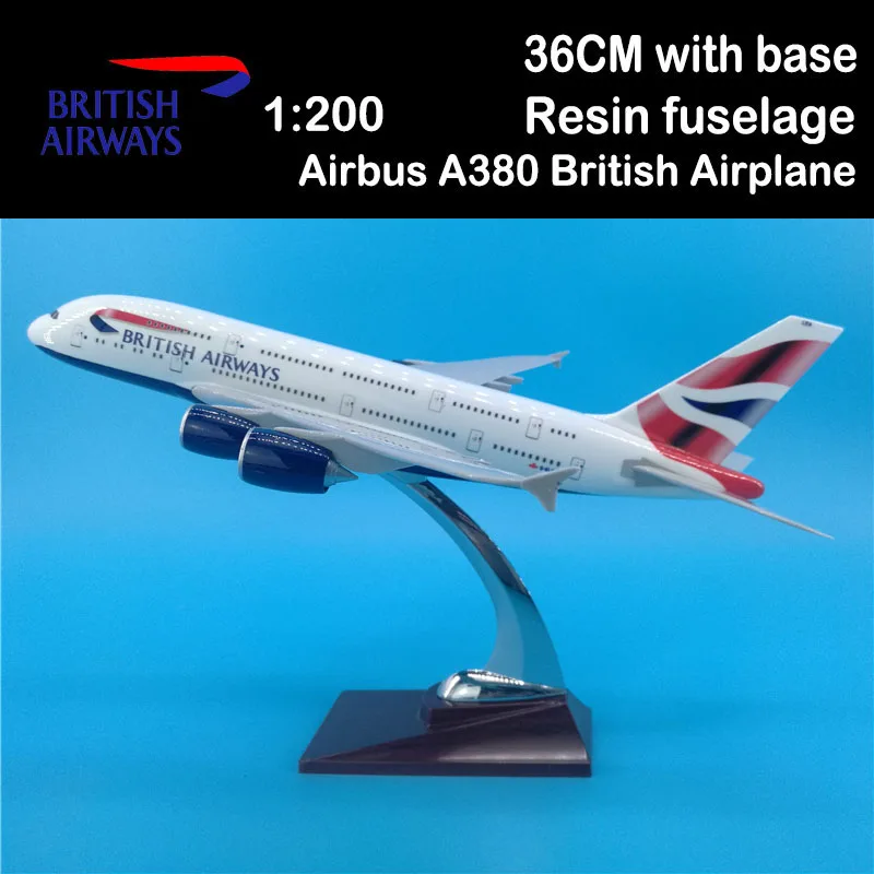 

36CM 1:200 A380 Model British Airways Airplanes Alloy Base Aircraft Aviation Plane Display Toy Airliner Collection Gifts