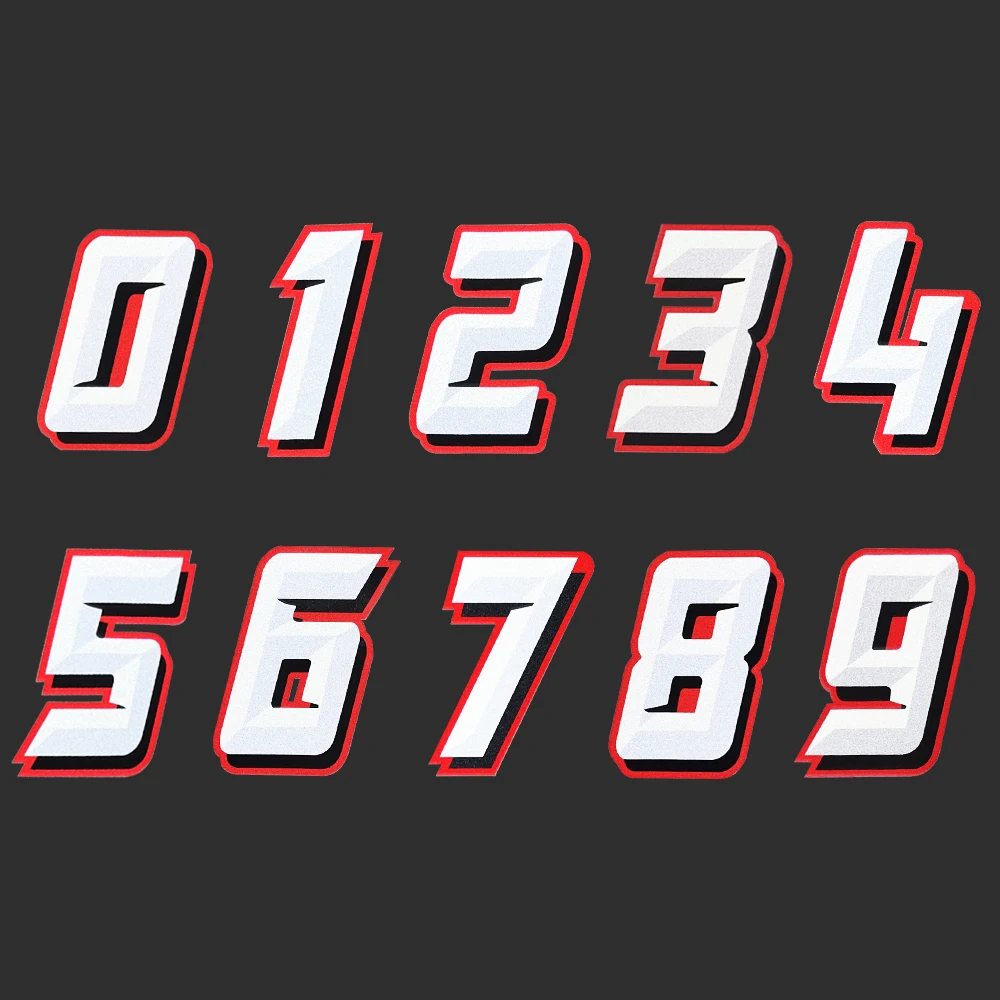 Reflective Motorcycle Stickers Racing Car Tank Faring Box Number Decals Accessories For Honda Kawasaki Suzuki Yamaha Aprilia KTM