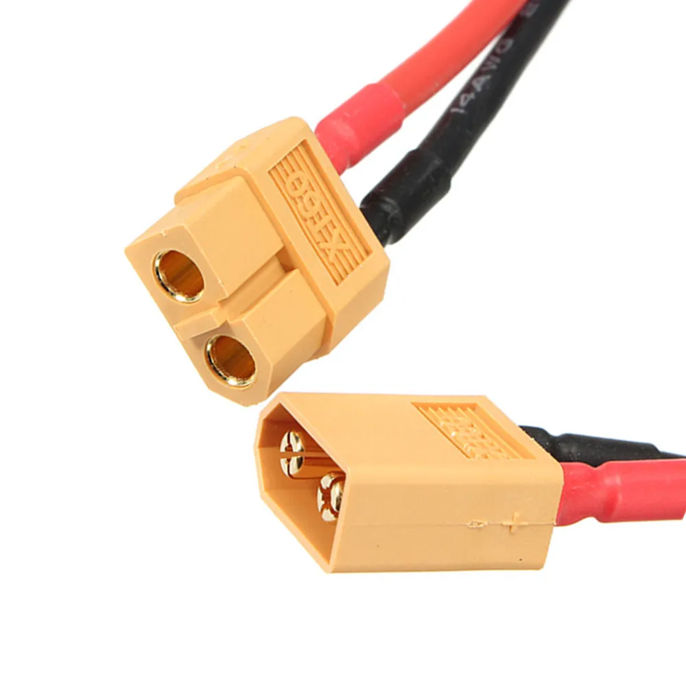 XT60/T Plug Male to Female Connector Extension Power Wire With 300mm 14AWG Silicone Cable