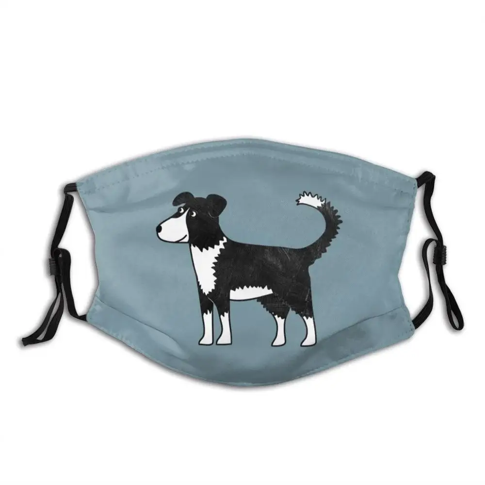 Border Collie Volwassen Kids Anti Dust Filter Diy Masker Border Collie Collie Herdershond Hond Honden Huisdier Huisdieren Cartoon Squirrell Dieren