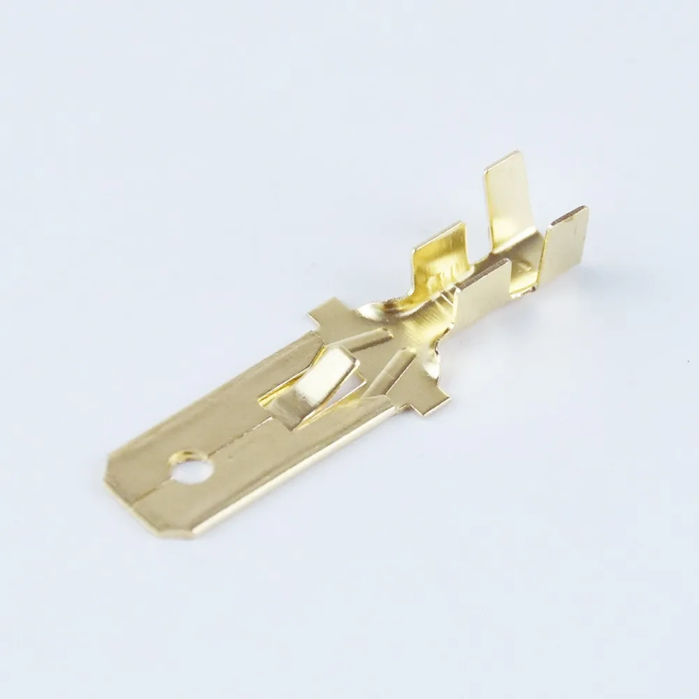 100 Stück/Set 7,8mm Crimpverbinder mit Widerhaken, Weiblich und Männlich, Gold Messing/Silber, für Auto-Lautsprecher und Elektrokabel – Detail 5