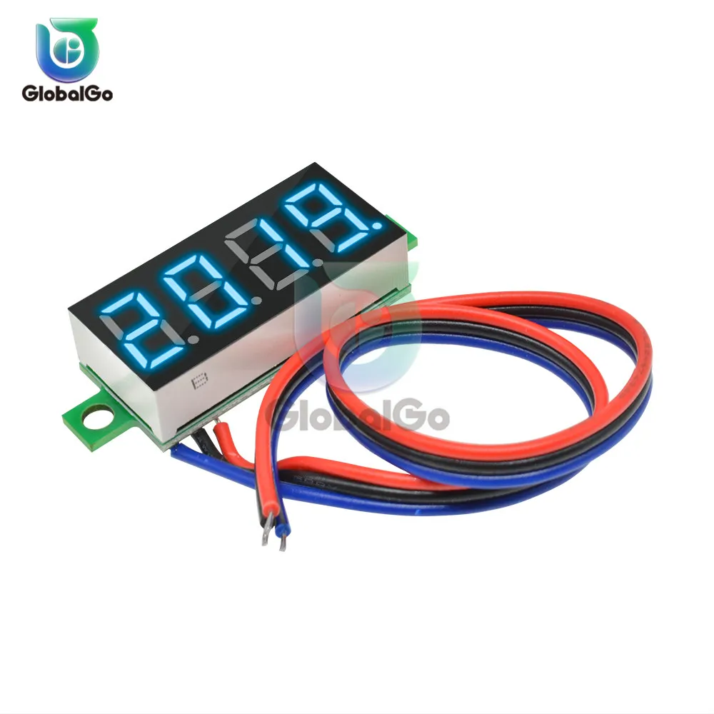 0.36 polegada mini dc led digital voltímetro 0-100v medidor de tensão carro auto motocicleta móvel power tensão tester detector ferramenta 12v