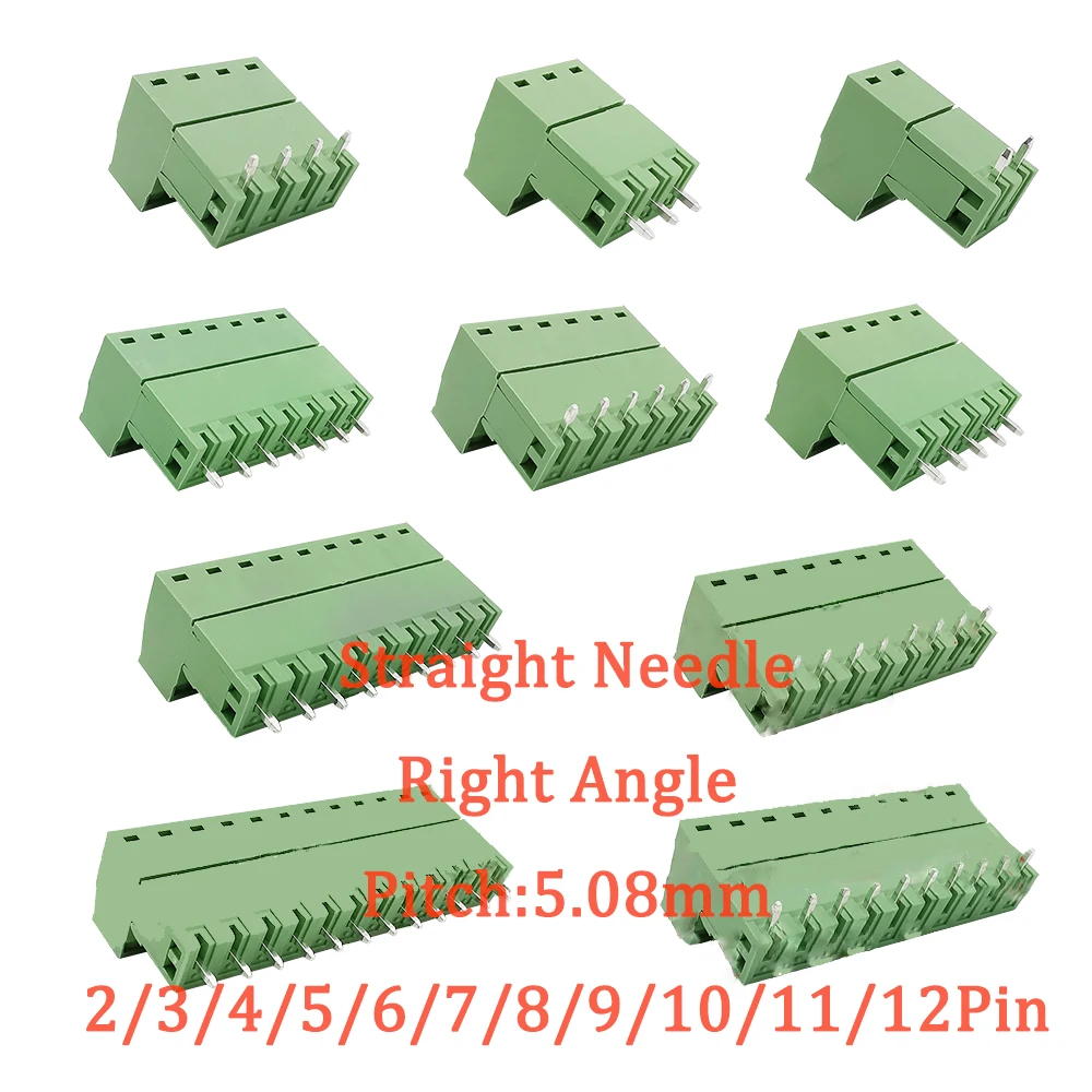 10/5 Pairs Pitch 5.08mm Terminal Block Connector 2EDG 5.08mm 2-12 Pin Pcb Screw Connector Terminal Block 2EDG Socket PCB	Screw