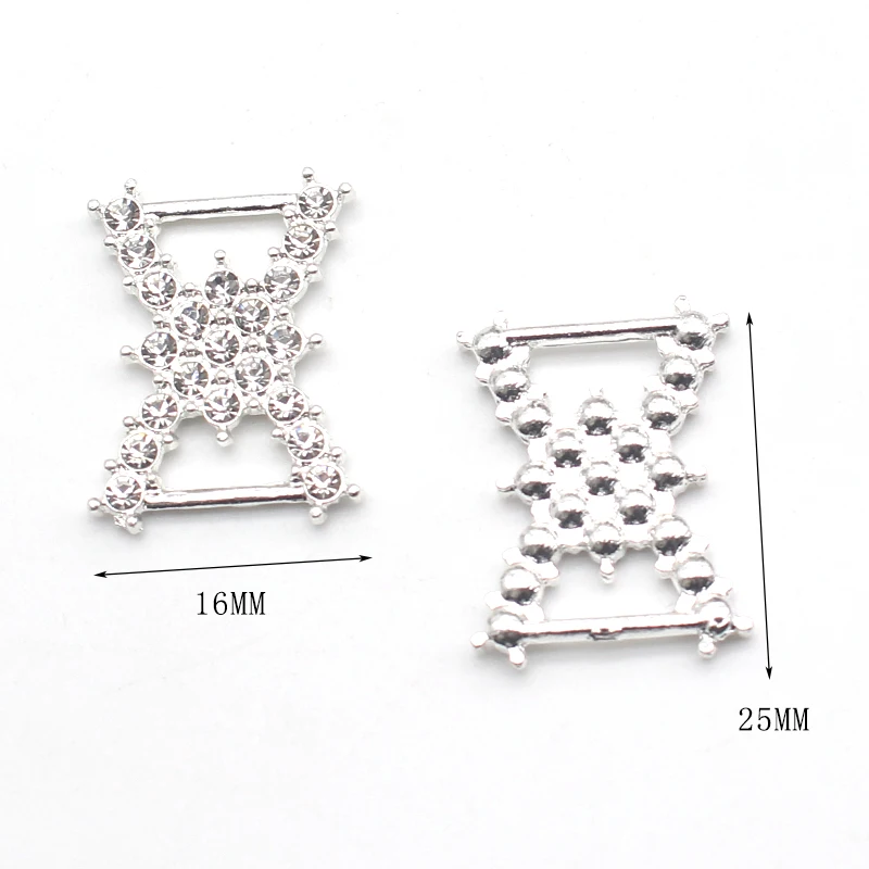 New 10Pcs/Lot 16*25mm Alloy Rhinestones Buckles Jewelry Decoration  DIY Sewing Handwork Beautiful Clothing Accessories