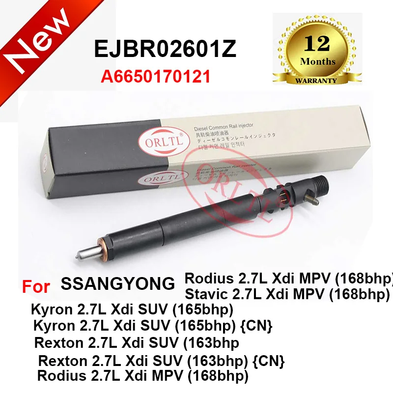 

EJBR02601Z Common Rail Injector A6650170121 Diese Injector EJBR0 2601Z For SSANGYONG Euro 3 Kyron Rexton Rodius Stavic