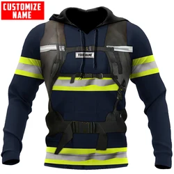 Customize Name Brave Firefighter 3D Printed Men Autumn Hoodie Unisex Hooded sweatshirt Streetwear Casual zipper hoodies DK419