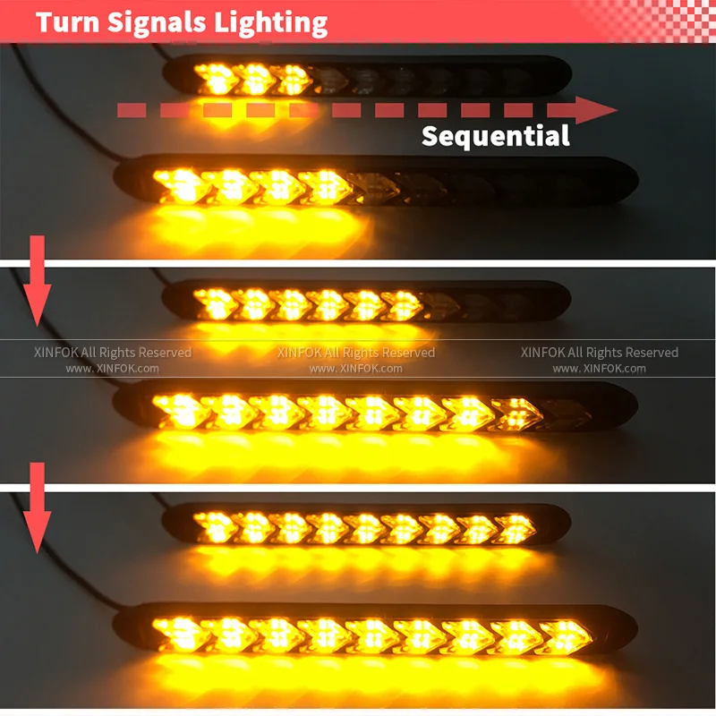 2x Waterproof Car led Switchback LED Daylight Headlight Eye DRL Lamp Dynamic Sequential Brake Turn Signal Daytime Running Light