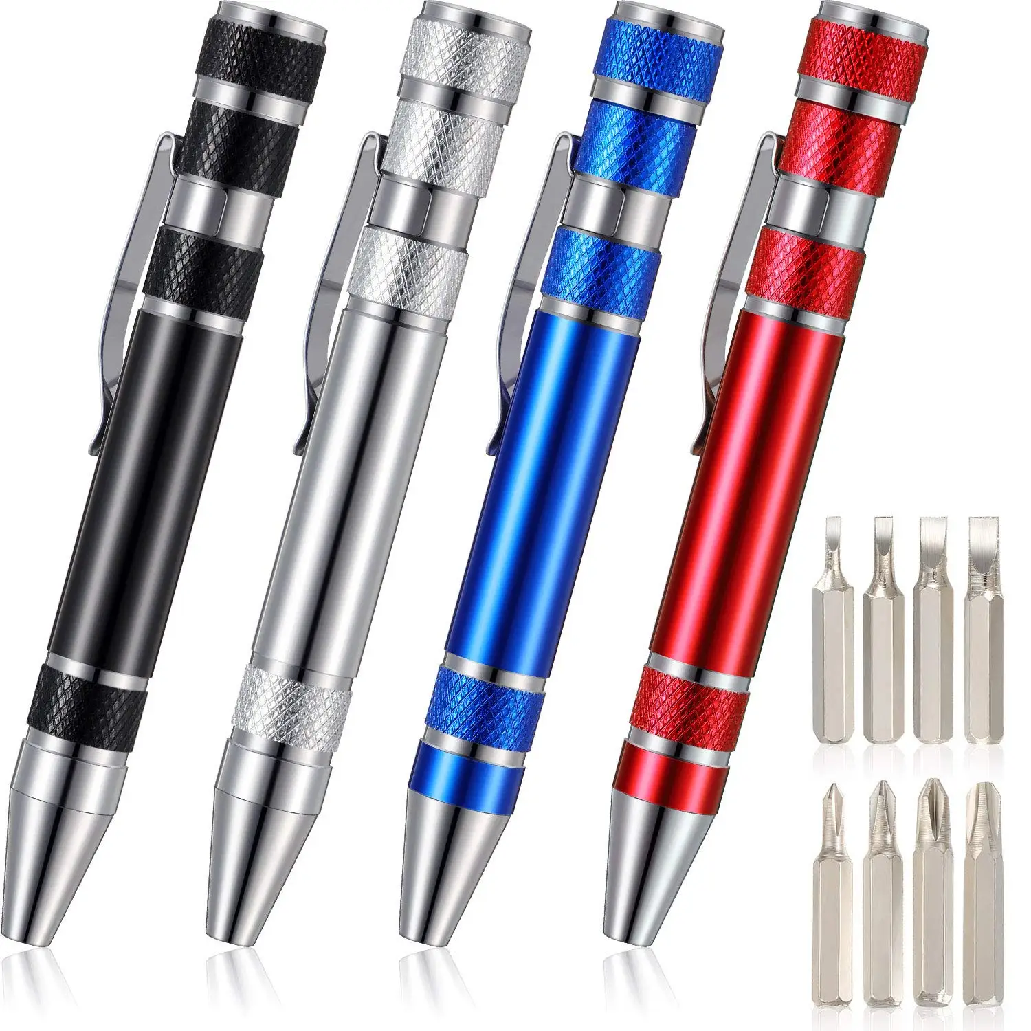 Multi-functional Screwdriver Tool Pen Aluminum Alloy Screwdriver 8-in-1 Precision Screwdriver Set Convenient Pen Repair Tool