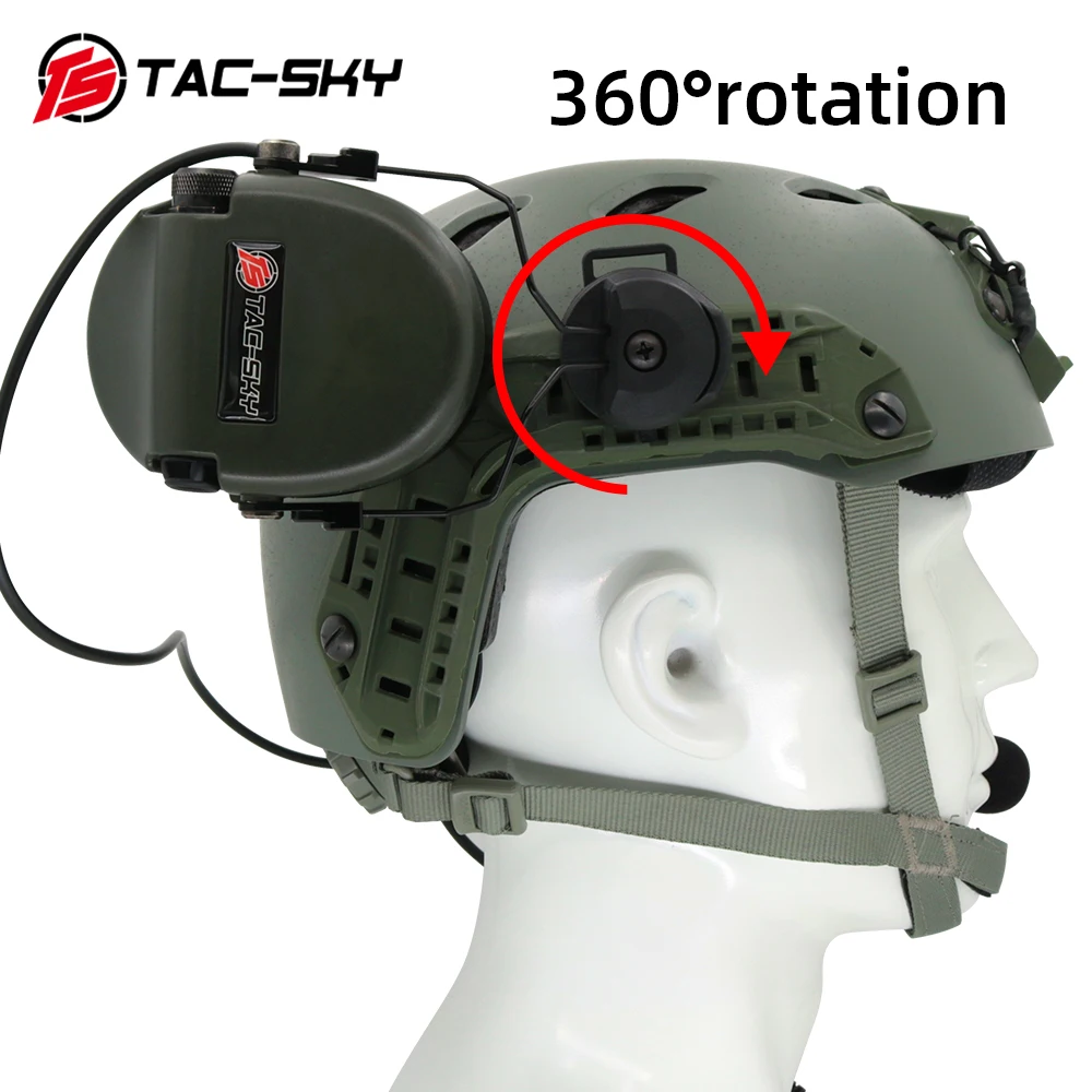 TAC-SKY Tactical Headset TCI LIBERATOR II Silicone Earmuffs Tactical Helmet ARC Track Bracket Version  Shooting Headset