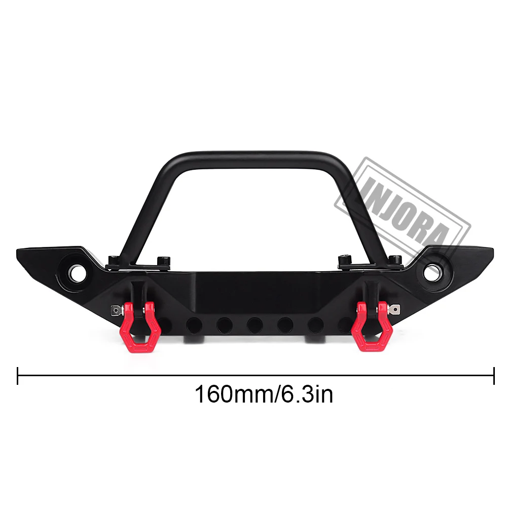 INJORA Metal Front Bumper with Led Lights for 1/10 RC Crawler Axial SCX10 90046 SCX10 III AXI03007 TRX-4