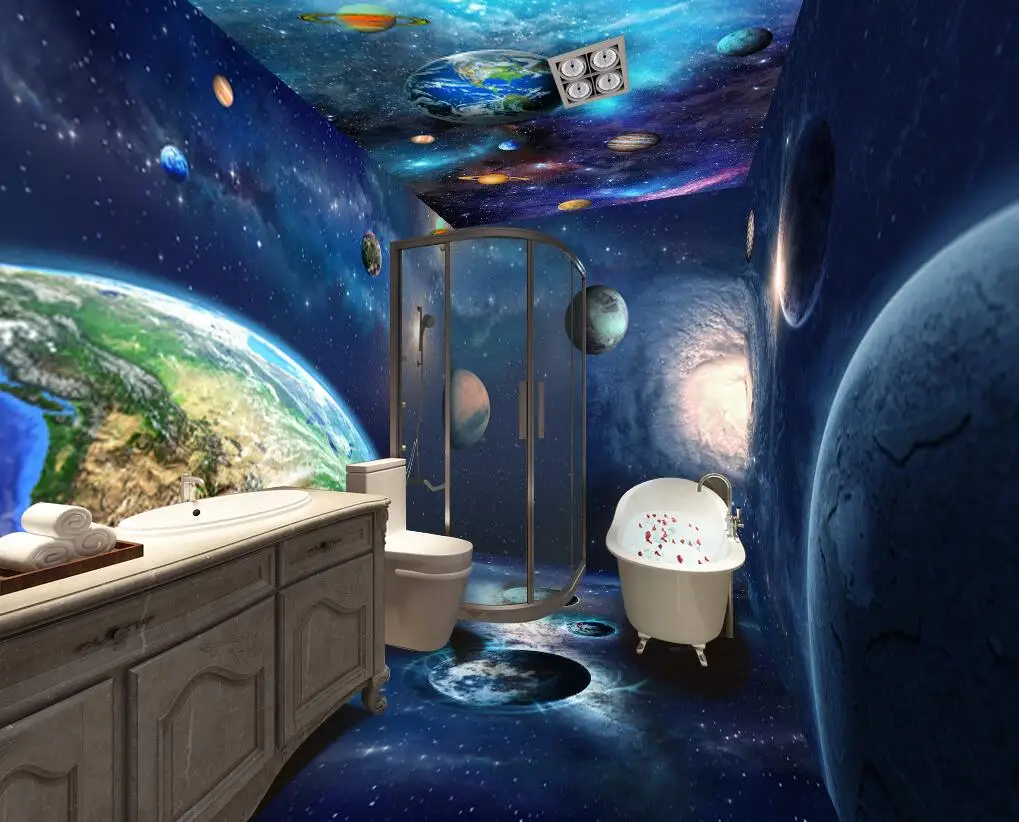 

Обои на заказ, синяя мечта, космическая планета, тема, космический фон, украшение для дома, весь дом, настенная роспись, 3d обои