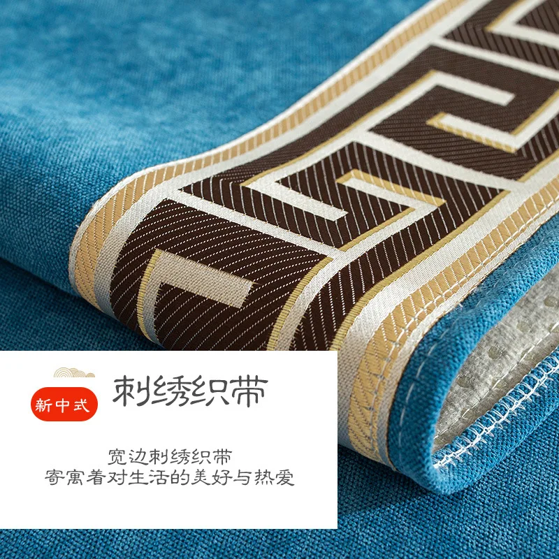 Chinese Solid  Sofa Towel for Living Room Classical Non-slip Blue Sofa Covers Seat Pad Simplicity Chenille Couch Cover