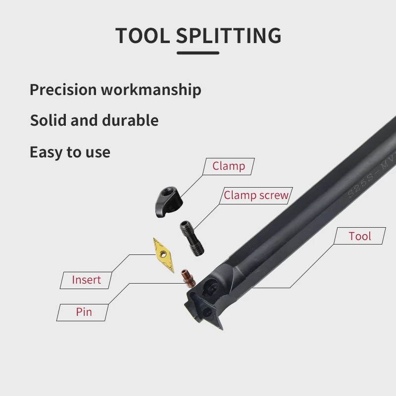 MVWNR/L S20R-MVWNR16 S25S-MVWNR16 S32T-MVWNR16 Internal Turning Tool Holder VNMG Carbide Inserts Lathe Bar CNC Cutting Tools