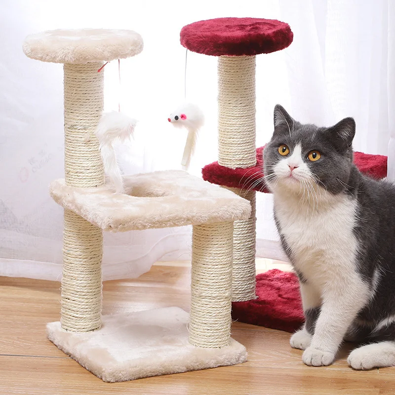 Cat Toy Climbing Frame Cat Toy Scratching Tree for Kittens Multi-layer Cat House Small Pet Toy Hammock Tree