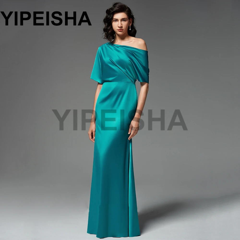 Scoop Necek Kurzarm Gerade Einfache Abendkleider Backless Bodenlangen Prom Party Kleid vestidos de fiesta فساتين السهرة